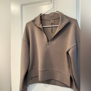 CALIA by Carrie Underwood Taupe Quarter-Zip Hoodie